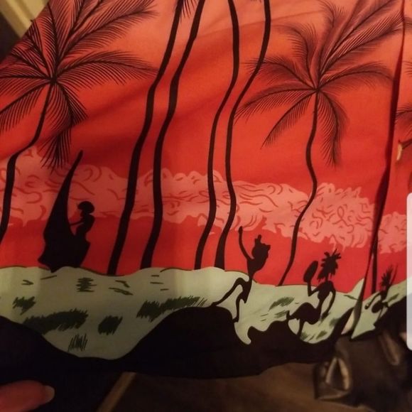 Hawaiian Multicolored Palm Tree Button Down Shirt Short Sleeve NWOT Mens Sz. XL - Picture 3 of 10